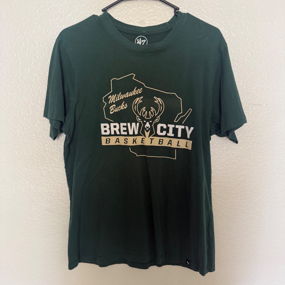 Milwaukee Bucks NBA X 47 Brand Brew City Basketball T-Shirt Men's Size Medium